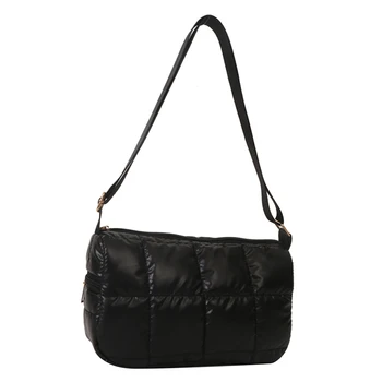 Женская мягкая сумка подмышками, однотонная стеганая Повседневная клетчатая сумка с регулируемым ремешком, стильная сумка-ранец, сумки на каждый день большой емкости