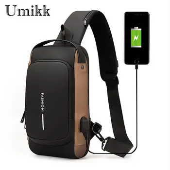 Мужская поясная сумка из искусственной кожи, мужская поясная сумка с защитой от кражи, USB-порт для зарядки, водонепроницаемый Легкий офис, спорт на открытом воздухе